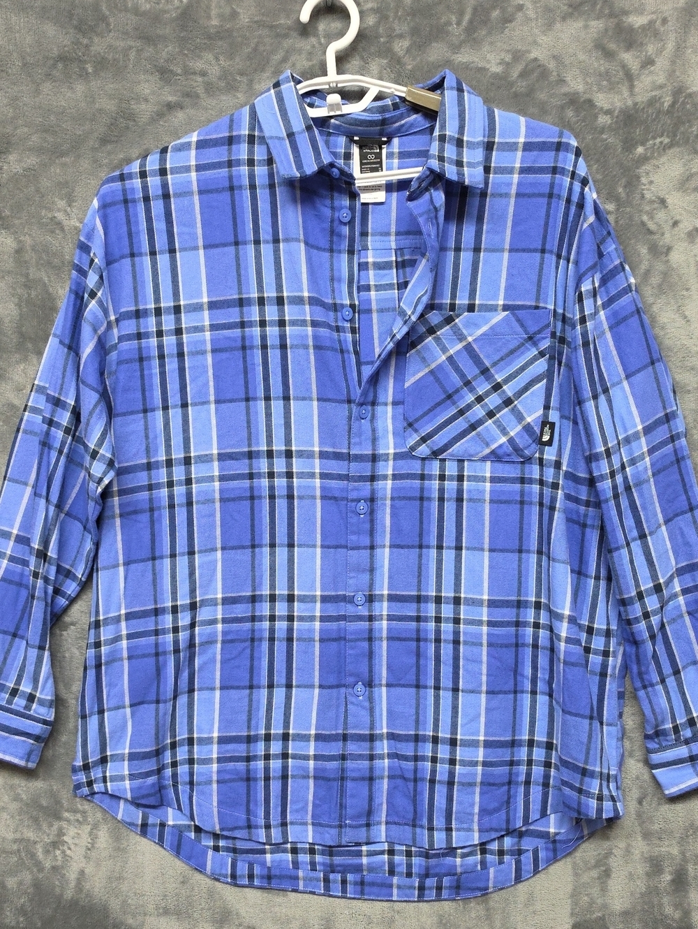 The North Face Blue Plaid Long-Sleeve Button-Down Shirt